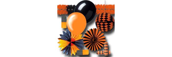 Partydeko orange-schwarz