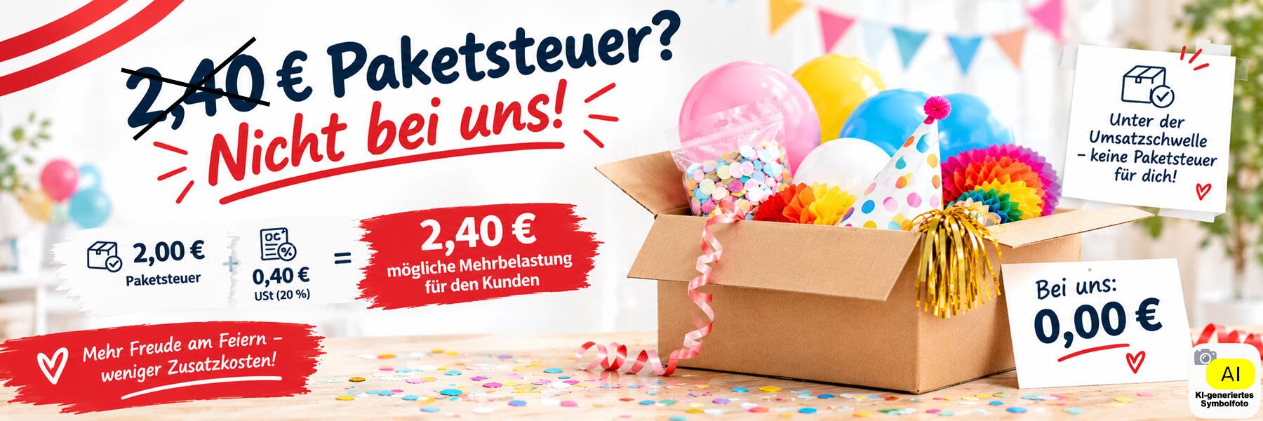 keine Paketsteuer bei ordeno.eu