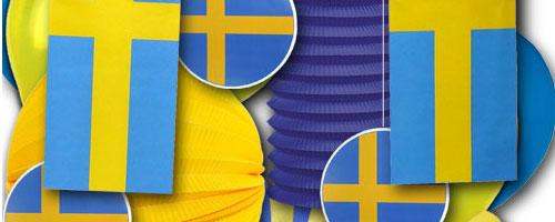 Schweden Deko & Partygeschirr im blau-gelben Flaggen Design