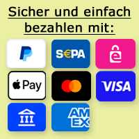 Sicher und einfach bezahlen mit PayPal, Kreditkarte, Sofortüberweisung, giropay oder eps Überweisung