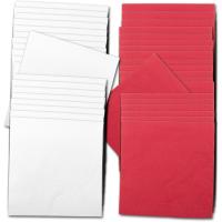 40 Papierservietten in den Farben rot und weiß.