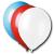 10er-Set Qualitäts Luftballons blau, weiß und rot aus Naturlatex.