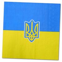 Ukraine Papierservietten mit Flagge Motiv in blau-gelb...