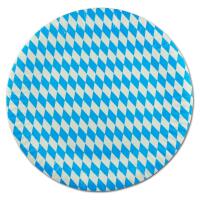 Pappteller mit blau-weißem Rautemuster für die...