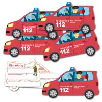 "Feuerwehr" Kindergeburtstag Einladungskarten...