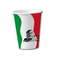 10 Pappbecher im Design der Italien Flagge in...