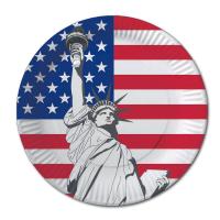Pappteller mit USA Flaggenmotiv Stars and Stripes