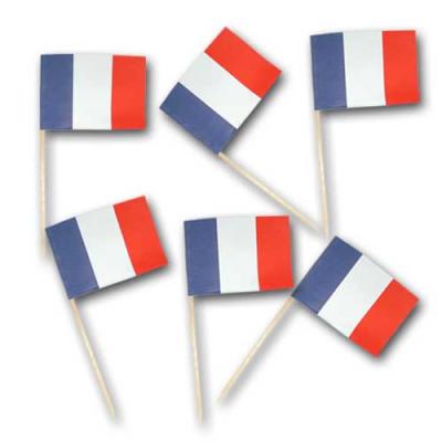 Flaggenpicker mit Frankreich Fähnchen in blau-weiß-rot.