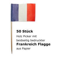 Fahnenpicker Frankreich mit Papier Fahnen, Holz Picker...