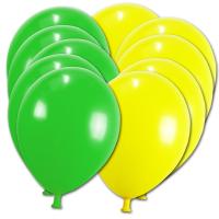 10 Luftballons grün und gelb mit ca. 33 cm...