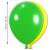 Luftballonset grün und gelb mit Größenangabe.