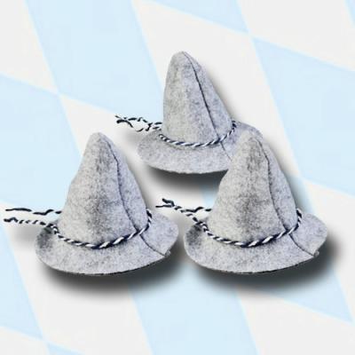 3 originelle Mini-Seppelhüte für eine zünftige Oktoberfest Deko.
