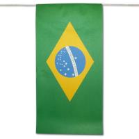 Einzelne Flagge der Brasilien Fahnenkette aus schwer entflammbarem Papier.