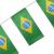 Fahnenkette mit Brasilien Flaggen aus schwer entflammbarem Papier.