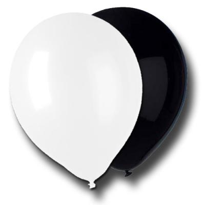 Qualitäts-Luftballonset "schwarz-weiß" | 10 Stück