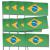 10 Fähnchen am 40 cm Holzstab mit Brasilien Flaggen aus Papier.
