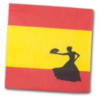 20 Papierservietten mit rot-gelber Spanien Flagge und...