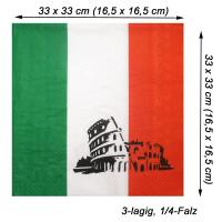 Italien Flagge Papierservietten mit Größenangaben
