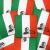 Mix aus mehreren Italien Flagge Servietten grün-weiß-rot mit schwarzem Kolosseum Motiv