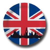 Pappteller mit Großbritannien Flaggenmotiv Union Jack