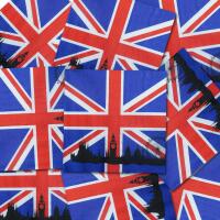 Mix aus mehreren Großbritannien Flagge Papierservietten blau-weiß-rot