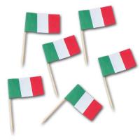 50 Stück Flaggenpicker mit Italien Fähnchen in...