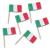 50 Stück Flaggenpicker mit Italien Fähnchen in grün-weiß-rot.