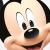 Großansicht des Mickey Mouse Motives der stabilen und umweltfreundlichen Papier-Strohhalme für den Kindergeburtstag Partytisch.