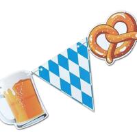 1 Motivgirlande Oktoberfest mit Bierkrug, Brezel und...