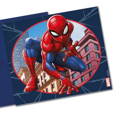 Großansicht der Spiderman Einladungskarten für die Kindergeburtstag Mottoparty.