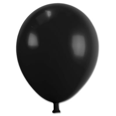 Luftballon schwarz aus Naturlatex mit Abmessungsanzeige von maximal 33 cm Durchmesser.