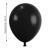 Luftballon schwarz aus Naturlatex mit Abmessungsanzeige von maximal 33 cm Durchmesser.