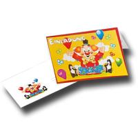 "Clown" Kindergeburtstag Einladungskarten | 8...