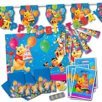Partyset für den Kindergeburtstag Winnie Pooh mit Zahlenkerze 3