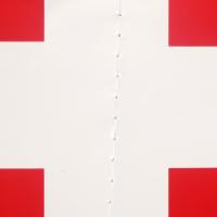 Großaufnahme des Dekohänger Schweiz 13,5 cm aus Karton.
