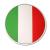 Runder, beidseitig bedruckter Dekohänger in den Farben der Italien Flagge grün-weiß-rot aus Karton mit Nylonschnur zum Aufhängen.