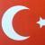 Großansicht des beidseitig bedruckten Dekohänger Türkei mit ca. 13,5 cm Durchmesser und transparenter Nylonschnur zum Aufhängen.