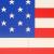 Großansicht des beidseitig bedruckten Dekohänger aus Karton mit USA Flagge Motiv und transparenter Nylonschnur zum Aufhängen.