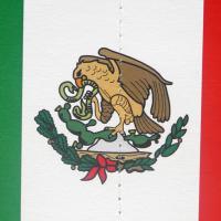 Großansicht des beidseitig bedruckten Mexiko Flagge...