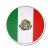 Runder, beidseitig bedruckter Dekohänger aus Karton mit Mexiko Flagge Motiv und eingenähter Nylonschnur zum Aufhängen.