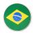 Runder, beidseitig bedruckter Dekohänger mit Brasilien Flagge Motiv aus Karton und transparenter Nylonschnur zum Aufhängen.