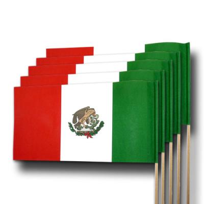"Mexiko" Qualitäts-Fähnchen am Holzstab | ab 10 Stück