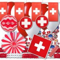 Rot-weißes Schweiz Flagge Partydekoset zum Vorteilspreis.