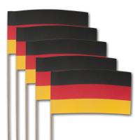 5er-Set Fähnchen mit Deutschland Flaggen am hochwertigen Holzstab.