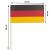 Deutschland Flagge Papierfähnchen 22 x 12 cm, 38 cm Holzstab mit Größenangaben