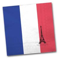Papierservietten im Design der Frankreich Flagge und mit...