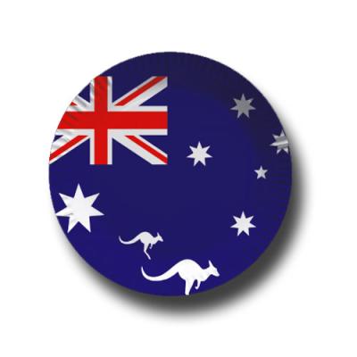 Pappteller mit Australien Flaggenmotiv