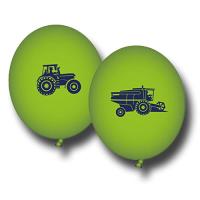 Grüne Luftballons mit Motiven für den Kindergeburtstag...