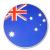 Großer, runder Dekohänger Australien mit dem Motiv der australischen Flagge 28 cm Durchmesser.