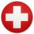 Runder Dekohänger mit Schweiz Flaggen Muster. Beidseitig bedruckter Karton mit weißem Kreuz auf rotem Hintergrund, ca. 28 cm Durchmesser, mit Nylonschnur zum Aufhängen.